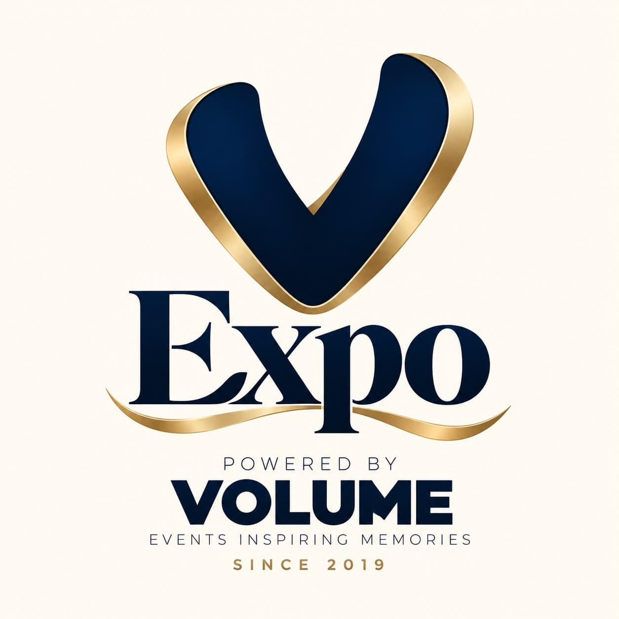 Expo logo, powered by Volume